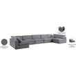 Meridian Furniture Serene Grey Linen Fabric Deluxe Modular Sectional