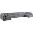Meridian Furniture Serene Grey Linen Fabric Deluxe Modular Sectional