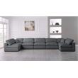 Meridian Furniture Serene Grey Linen Fabric Deluxe Modular Sectional