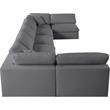 Meridian Furniture Serene Grey Linen Fabric Deluxe Modular Sectional