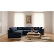 Meridian Furniture Serene Navy Linen Fabric Deluxe Modular Sectional