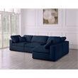 Meridian Furniture Serene Navy Linen Fabric Deluxe Modular Sectional