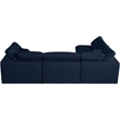 Meridian Furniture Serene Navy Linen Fabric Deluxe Modular Sectional