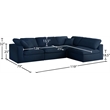 Meridian Furniture Serene Navy Linen Fabric Deluxe Modular Sectional