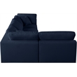 Meridian Furniture Serene Navy Linen Fabric Deluxe Modular Sectional