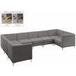 Meridian Furniture Alina Grey Velvet Modular Sectional