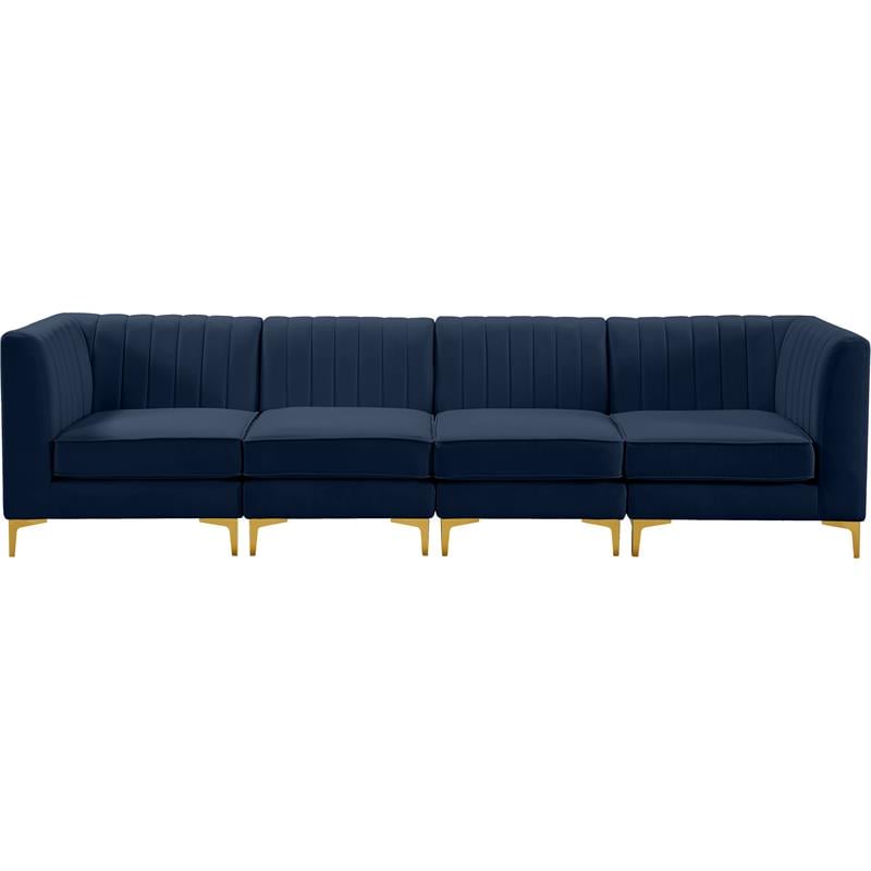 Meridian Furniture Alina Navy Velvet Modular Sofa