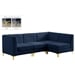 Navy/4-Piece: 2 Armless Chair, 2 Corner Chair