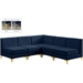 Navy/5-Piece: 4 Armless Chair, 1 Corner Chair