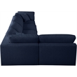 Meridian Furniture Serene Navy Linen Fabric Deluxe Modular Sectional