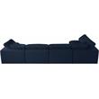 Meridian Furniture Serene Navy Linen Fabric Deluxe Modular Sectional