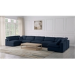 Meridian Furniture Serene Navy Linen Fabric Deluxe Modular Sectional
