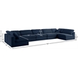 Meridian Furniture Serene Navy Linen Fabric Deluxe Modular Sectional