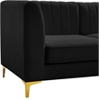 Meridian Furniture Alina Black Velvet Armless Chair