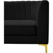 Meridian Furniture Alina Black Velvet Armless Chair
