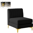 Meridian Furniture Alina Black Velvet Armless Chair