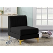 Meridian Furniture Alina Black Velvet Armless Chair