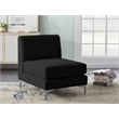 Meridian Furniture Alina Black Velvet Armless Chair
