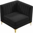 Meridian Furniture Alina Black Velvet Corner Chair