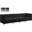 Meridian Furniture Alina Black Velvet Modular Sofa