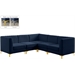 Navy/5-Piece: 2 Armless Chair, 3 Corner Chair