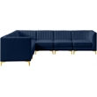 Meridian Furniture Alina Navy Velvet Modular Sectional