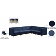 Meridian Furniture Alina Navy Velvet Modular Sectional