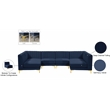Meridian Furniture Alina Navy Velvet Modular Sectional