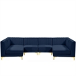 Meridian Furniture Alina Navy Velvet Modular Sectional