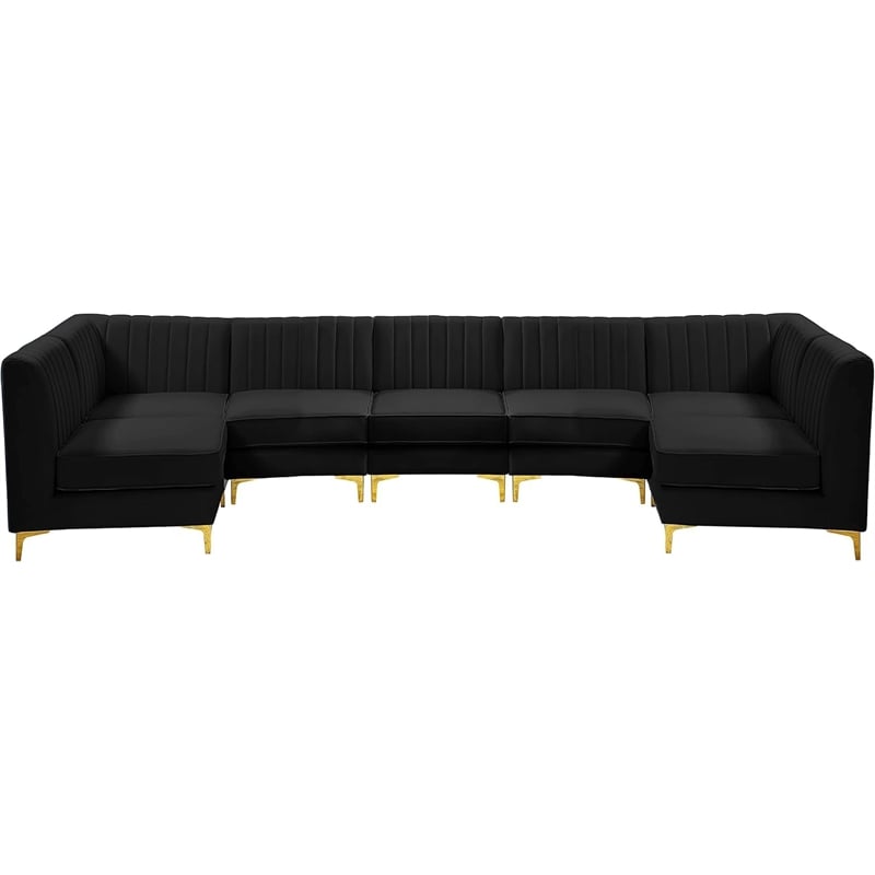 Meridian Furniture Alina Black Velvet Modular Sectional