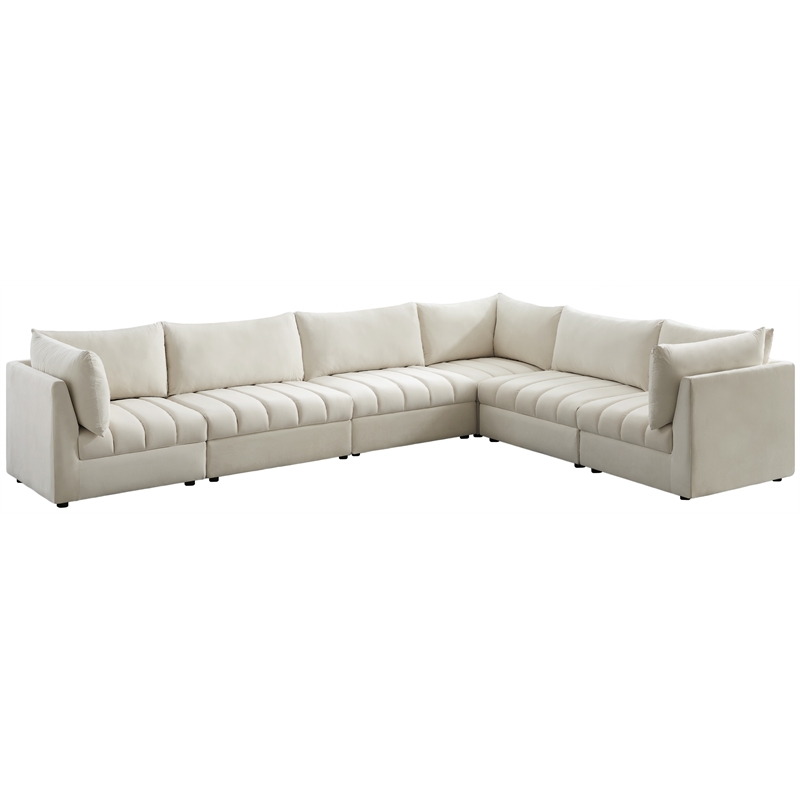Meridian Furniture Jacob Cream Velvet Modular Sectional