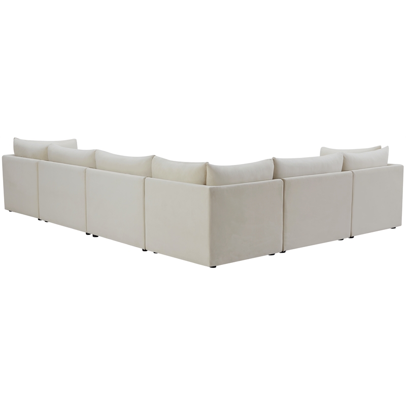 Meridian Furniture Jacob Cream Velvet Modular Sectional