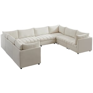 Meridian Furniture Jacob Cream Velvet Modular Sectional
