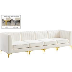 Meridian Furniture Alina Cream Velvet Modular Sofa