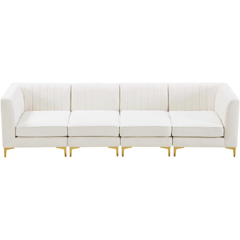 Meridian Furniture Alina Cream Velvet Modular Sofa