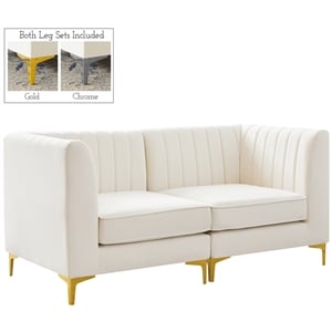 Meridian Furniture Alina Cream Velvet Modular Sofa