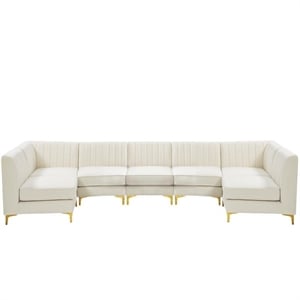 Meridian Furniture Alina Cream Velvet Modular Sectional