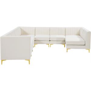 Meridian Furniture Alina Cream Velvet Modular Sectional