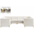 Meridian Furniture Alina Cream Velvet Modular Sectional