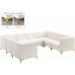 Meridian Furniture Alina Cream Velvet Modular Sectional