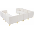 Meridian Furniture Alina Cream Velvet Modular Sectional