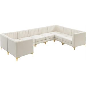 Meridian Furniture Alina Cream Velvet Modular Sectional