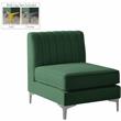 Meridian Furniture Alina Green Velvet Armless Chair