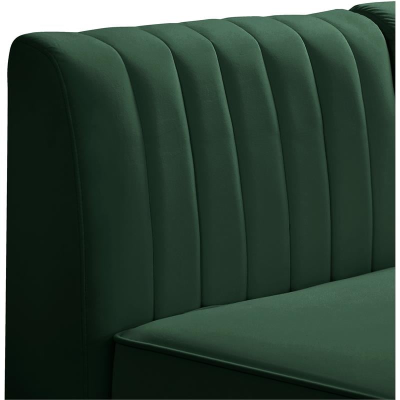 Meridian Furniture Alina Green Velvet Armless Chair