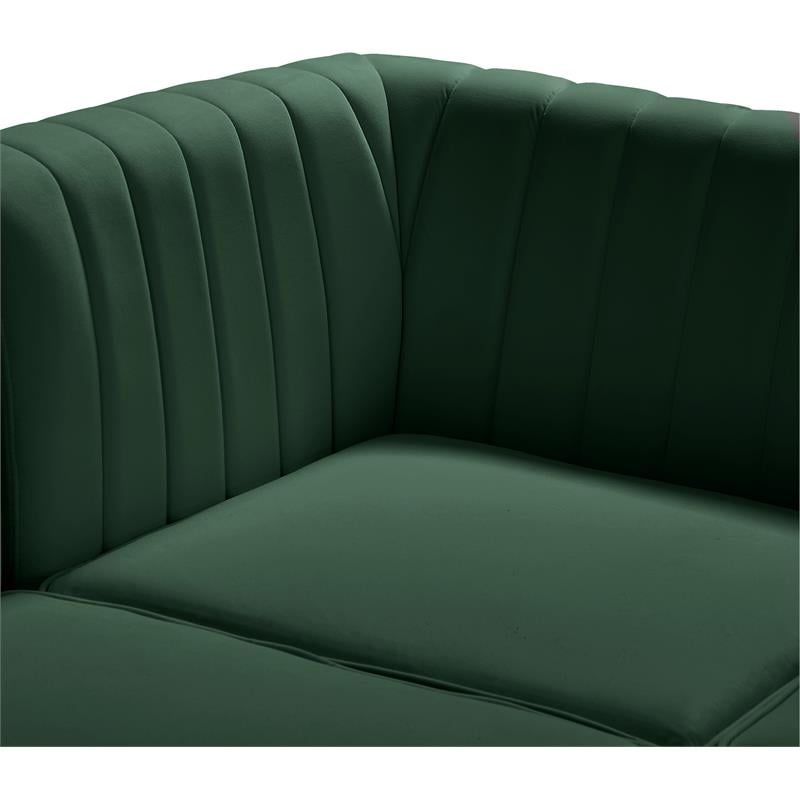 Meridian Furniture Alina Green Velvet Armless Chair
