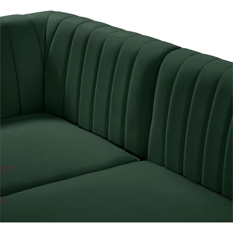 Meridian Furniture Alina Green Velvet Armless Chair