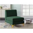 Meridian Furniture Alina Green Velvet Armless Chair