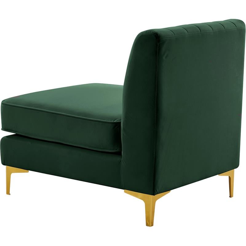 Meridian Furniture Alina Green Velvet Armless Chair