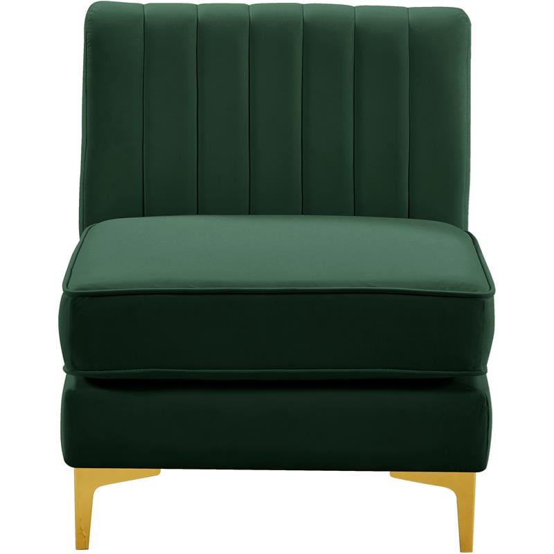 Meridian Furniture Alina Green Velvet Armless Chair