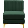 Meridian Furniture Alina Green Velvet Armless Chair